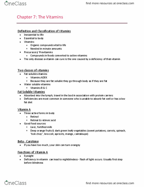 Foods and Nutrition 1021 Lecture Notes - Lecture 7: Cod Liver Oil, Dicoumarol, Energy Brands thumbnail