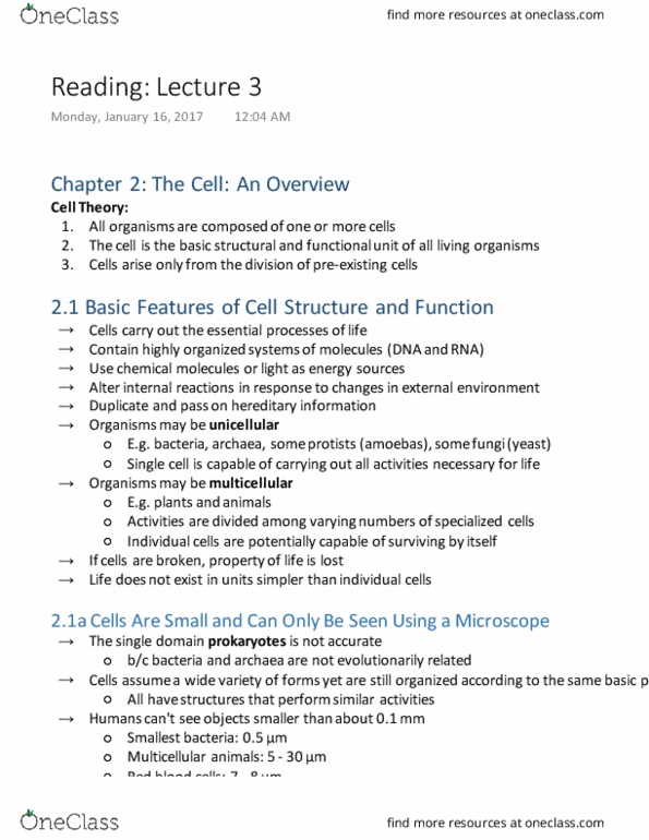 Biology 1002B Chapter 2.1-2.4: Reading - 2.1, 2.2, 2.3, 2.4 thumbnail