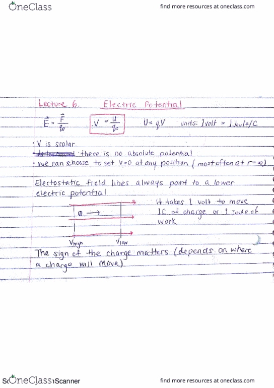 PHYSICS 1E03 Lecture 7: Electric Potential thumbnail