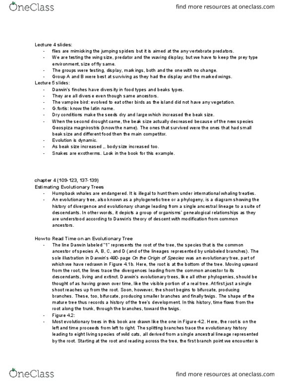 BIOB51H3 Lecture Notes - Lecture 5: Snow Leopard, Canada Lynx, Jaguarundi thumbnail