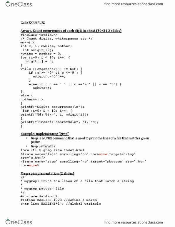 CS 24000 Lecture Notes - Lecture 3: Grep, Entry Point, Global Variable thumbnail