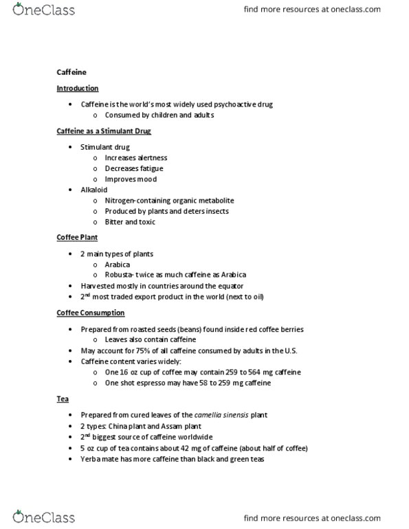 PUBHLTH 147 Lecture Notes - Lecture 3: Cocoa Butter, Camellia Sinensis, Theobroma Cacao thumbnail