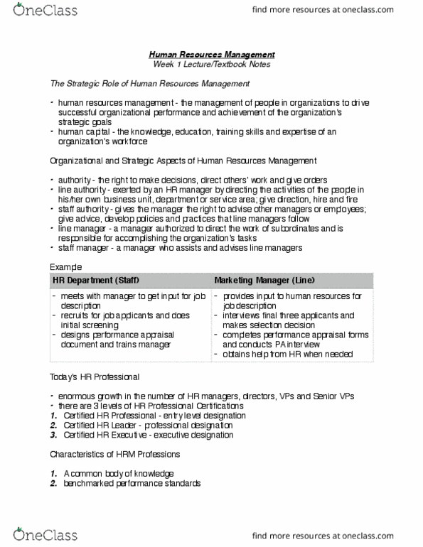 MHR 523 Lecture Notes - Lecture 1: Performance Appraisal, Human Capital, Talent Manager thumbnail