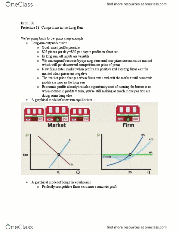 ECON 102 Chapter Notes - Chapter 18: Graphical Model, Economic Equilibrium, Perfect Competition thumbnail