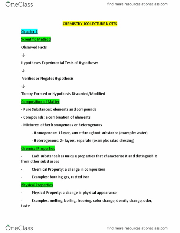 CHEM 100 Lecture Notes - Lecture 9: Significant Figures, Sodium Chloride, Hydrogen Peroxide thumbnail