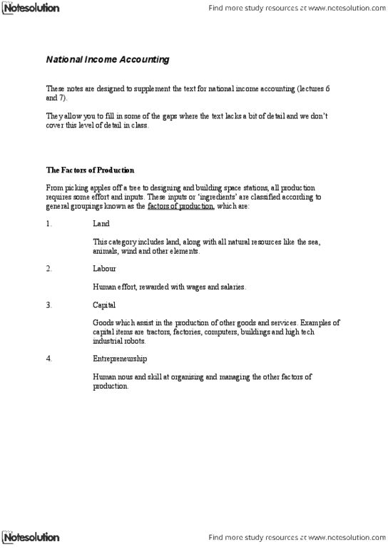 ECON105 Lecture Notes - Environmental Degradation, Gross National Income, Fixed Capital thumbnail