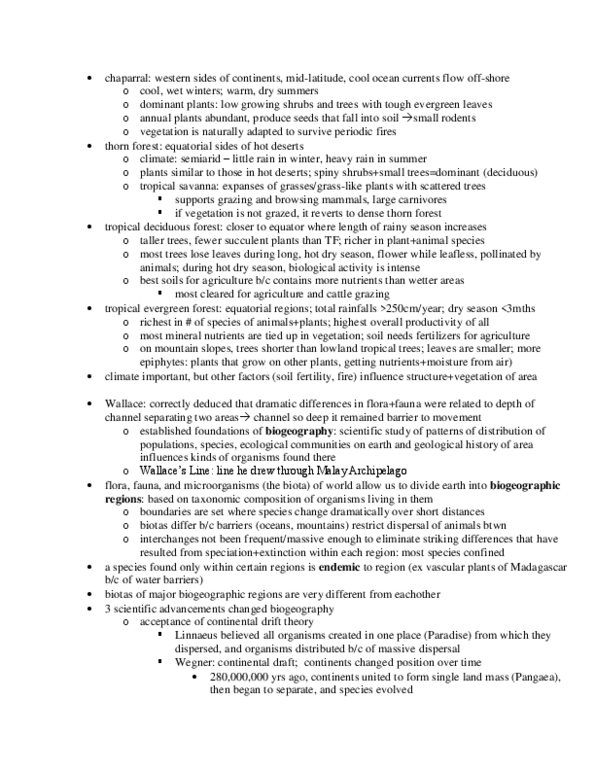 BIOL 373 Lecture Notes - Insular Biogeography, Tropical And Subtropical Moist Broadleaf Forests, Carl Linnaeus thumbnail