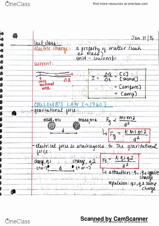 ECE209 Lecture 2: Coulomb's Law, Potential Difference, some examples thumbnail
