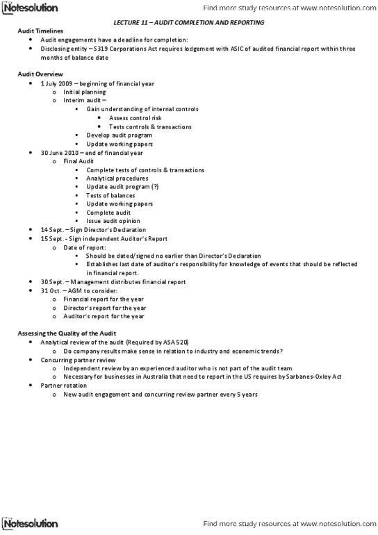 AYB301 Lecture Notes - Lecture 11: Contingent Liability, Going Concern, Financial Statement thumbnail