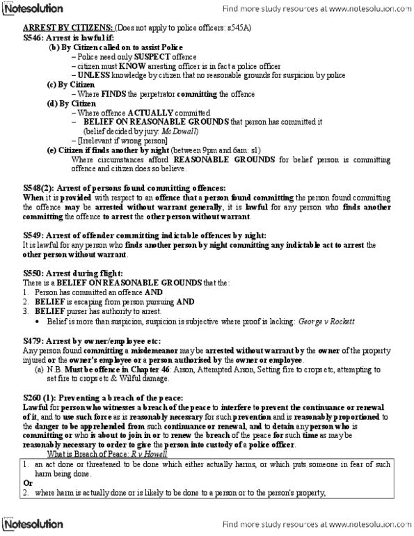 JSB171 Lecture Notes - Lecture 2: Indictable Offence, Affray, Purser thumbnail