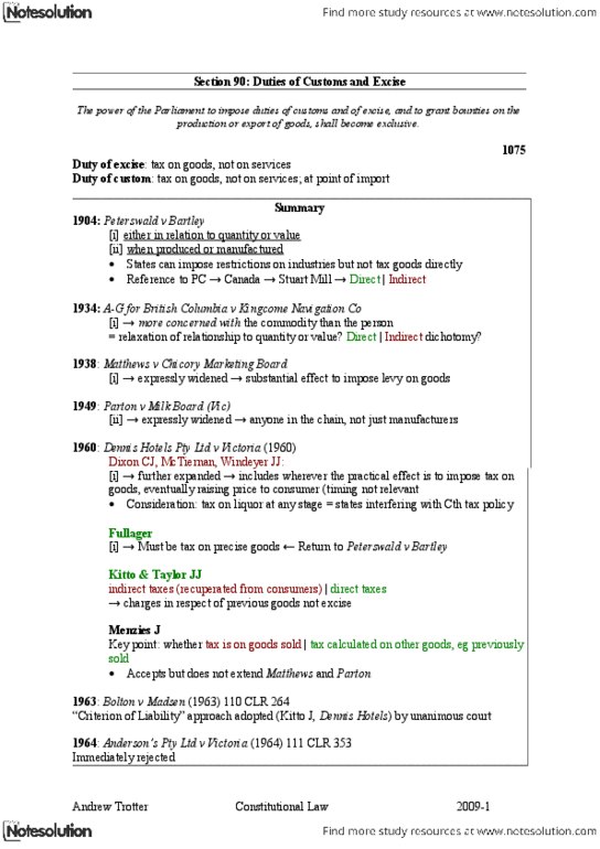 JSB171 Lecture Notes - Lecture 1: Excise, Owen Dixon, John Stuart Mill thumbnail