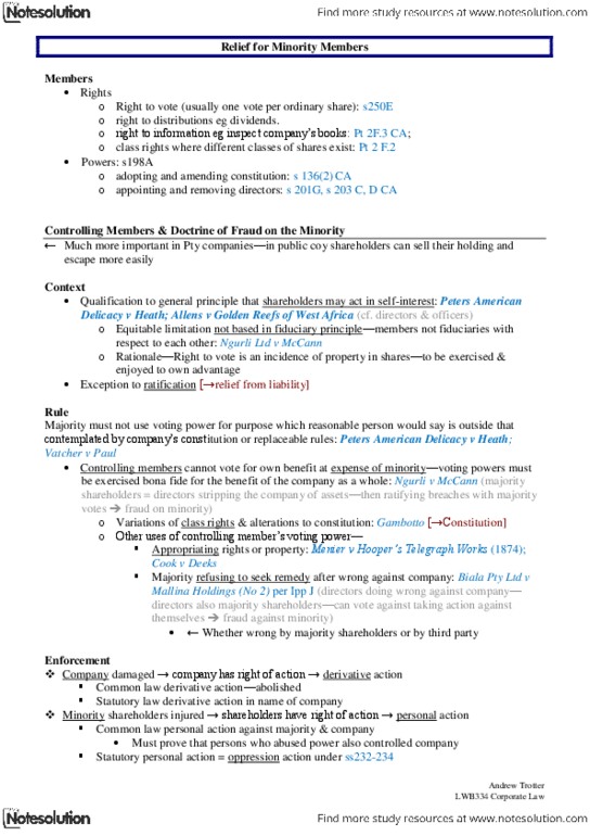 JSB171 Lecture Notes - Lecture 1: Derivative Suit, Australia And New Zealand Banking Group, Ultra Vires thumbnail