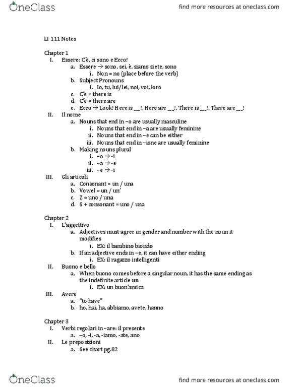 CAS LI 111 Lecture Notes - Lecture 6: Devo, Infinitive, Regular And Irregular Verbs thumbnail