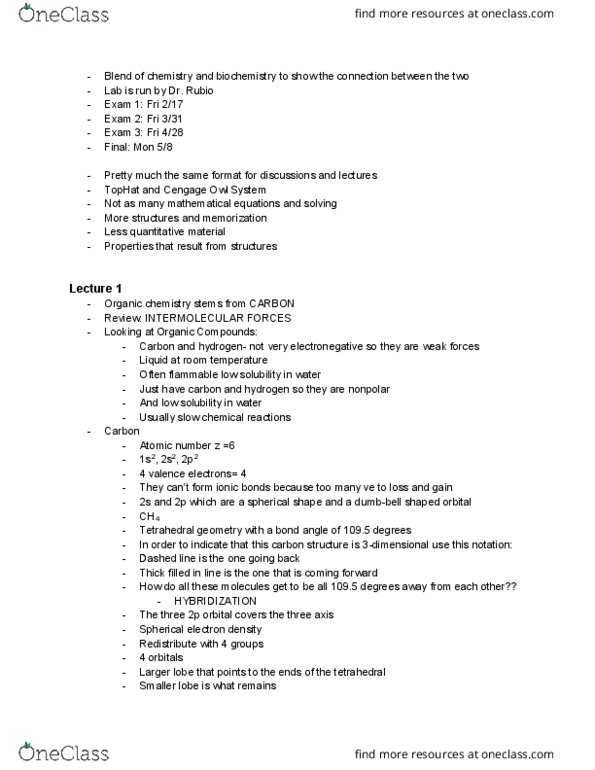 CAS CH 172 Lecture Notes - Lecture 1: Atomic Number, Electronegativity, Aldehyde thumbnail