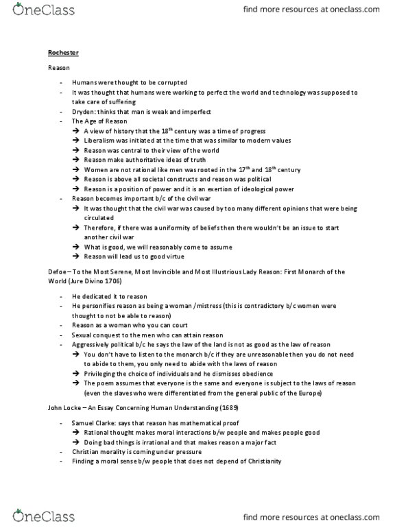 ENGLISH 3G06 Lecture Notes - Lecture 3: An Essay Concerning Human Understanding, Reason, Divino thumbnail