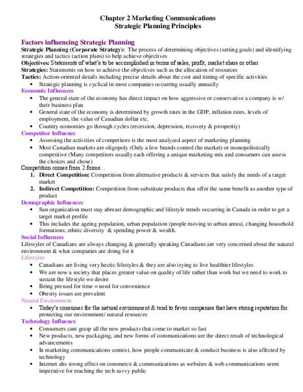 MCS 3620 Chapter Notes - Chapter 2: Marketing Mix, Personal Information Protection And Electronic Documents Act, Oligopoly thumbnail