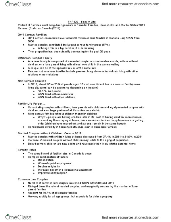 FNF 100 Lecture Notes - Lecture 2: Married People, Joint Custody, Surrogacy thumbnail