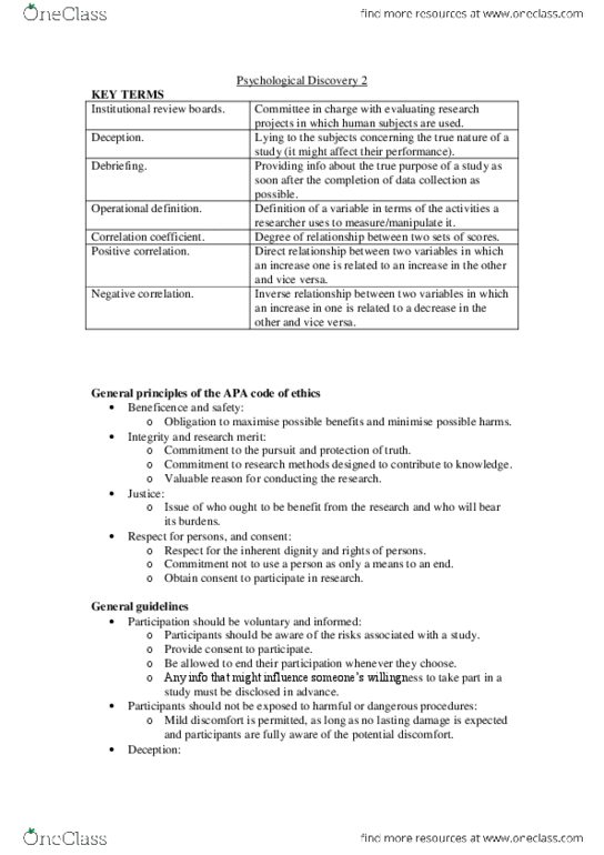 PSY1022 Chapter Notes -E.G. Time, Inverse Relation, Operational Definition thumbnail