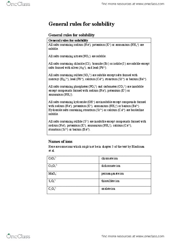 CHM1011 Lecture Notes - Lead, Chromate And Dichromate thumbnail