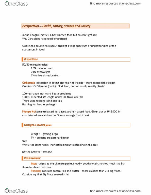 CHEM 181 Lecture Notes - Lecture 3: Jackie Coogan, Bovine Somatotropin, Coconut Oil thumbnail