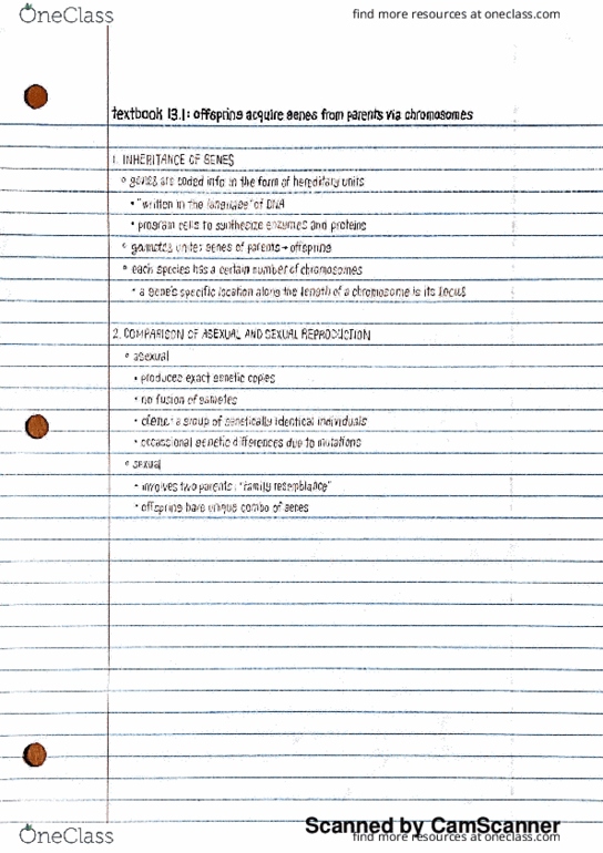 BIO 311D Chapter 13.1-13.2: offspring acquire genes from parents via chromosomes & fertilization and meiosis alternate in sexual life cycles thumbnail