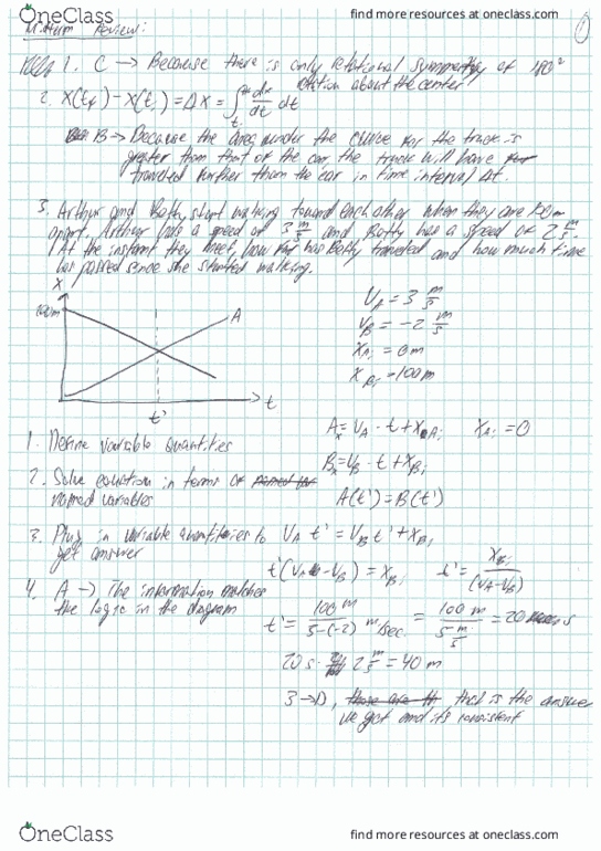 PHYS 121 Midterm: 1st Midterm Review - OneClass