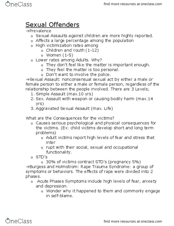 PSYC 2400 Lecture Notes - Lecture 9: Posttraumatic Stress Disorder, Sam Groth, Sexual Orientation thumbnail