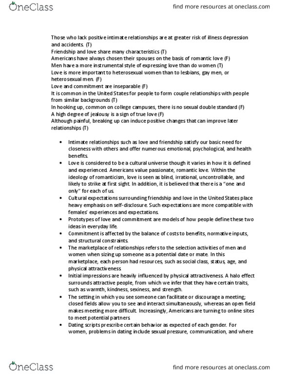 HDFS 145 Chapter Notes - Chapter 5: Physical Attractiveness, Emotional Intimacy, Abraham Maslow thumbnail