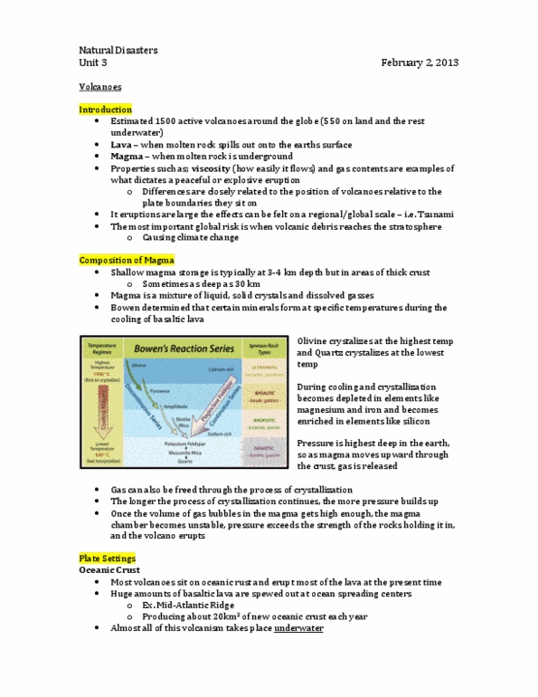 ENVS 2250 Chapter Notes -Hydrofluoric Acid, Phreatic Eruption, Volcanism thumbnail