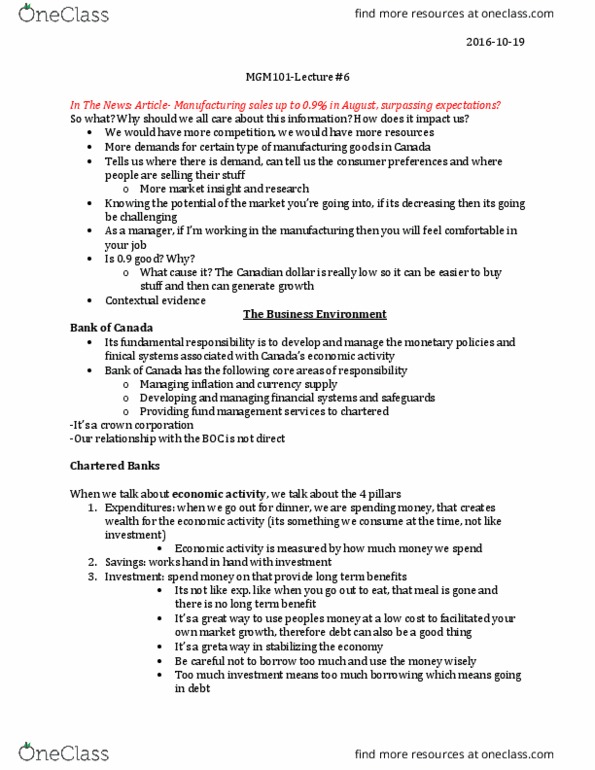 MGM101H5 Lecture Notes - Lecture 6: Canadian Dollar, Devaluation, Gross Domestic Product thumbnail