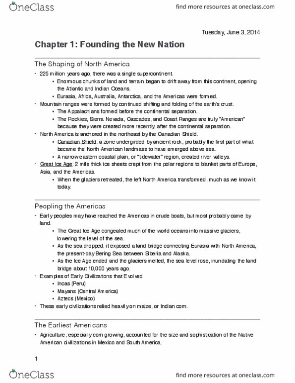 BIO 101 Chapter 100: AP US History Notes thumbnail