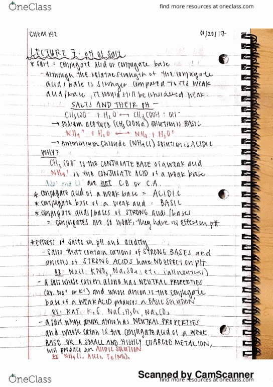 CHEM 152 Lecture 7: pH of salt thumbnail