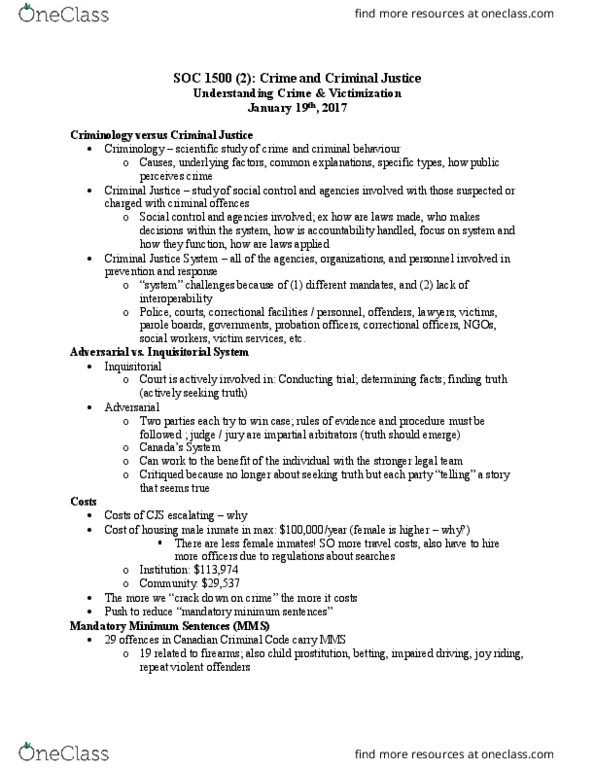 SOC 1500 Lecture Notes - Lecture 2: Child Prostitution, Official Statistics, General Social Survey thumbnail