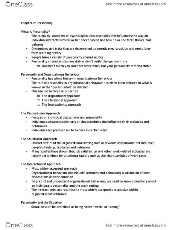 BU288 Lecture Notes - Lecture 3: Workplace Deviance, Externals, Positive Affectivity thumbnail