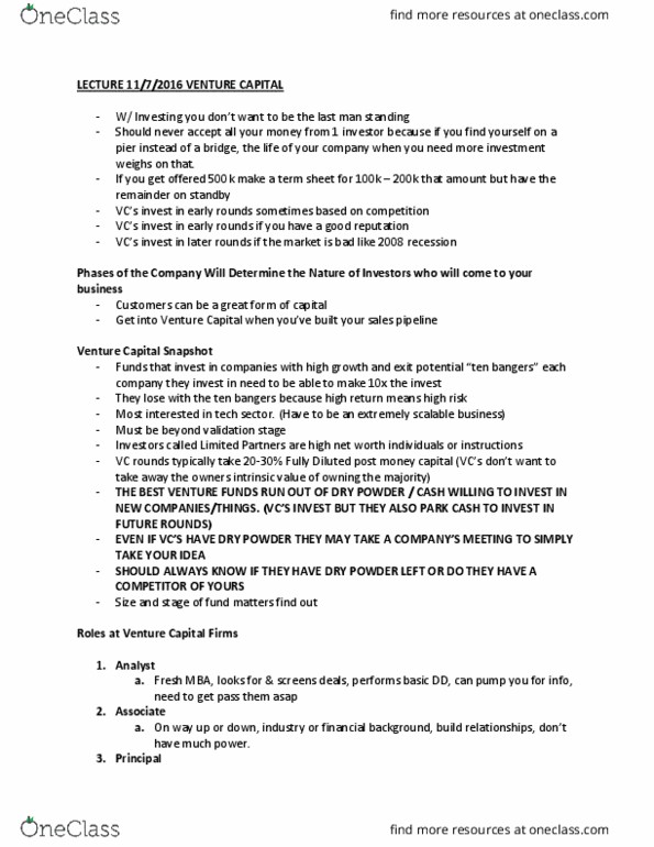 BUS 314 Lecture Notes - Lecture 11: Due Diligence, Initial Public Offering, Demographic Targeting thumbnail