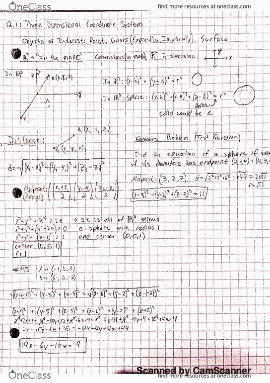 MTH 230 Lecture 1: Sections 12.1 Three Dimensional Coordinate System and 12.2 Vectors thumbnail