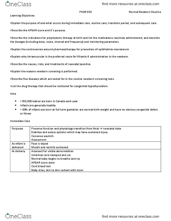 PHAR 454 Lecture Notes - Lecture 2: Exchange Transfusion, Gangrene, Cotton Swab thumbnail