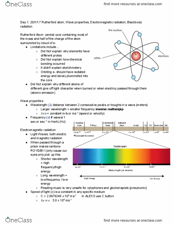 CH 301 Lecture Notes - Lecture 1: Bell Jar, Ultraviolet Catastrophe, Black-Body Radiation thumbnail