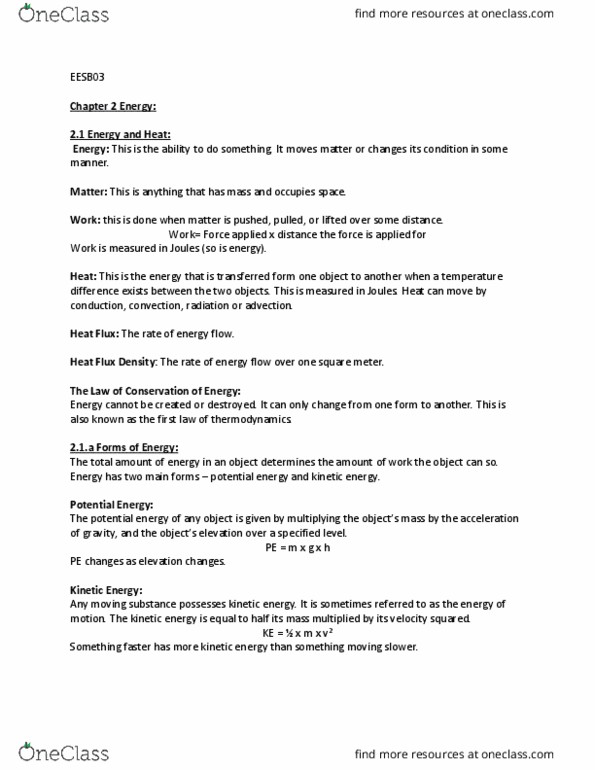 EESB03H3 Chapter Notes - Chapter 2: Spaceflight, Sunlight, Shortwave Radiation thumbnail