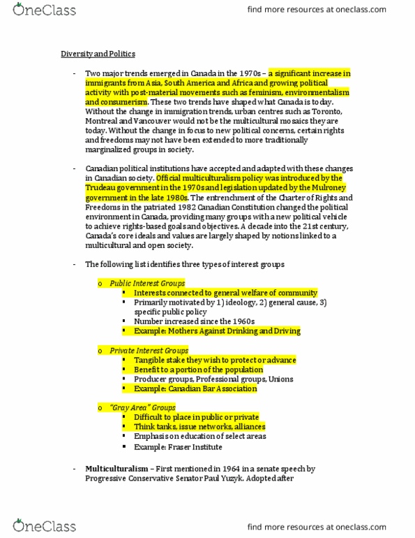POLS 1400 Lecture Notes - Lecture 11: Corporatism, Social Partnership, Canadian Bar Association thumbnail