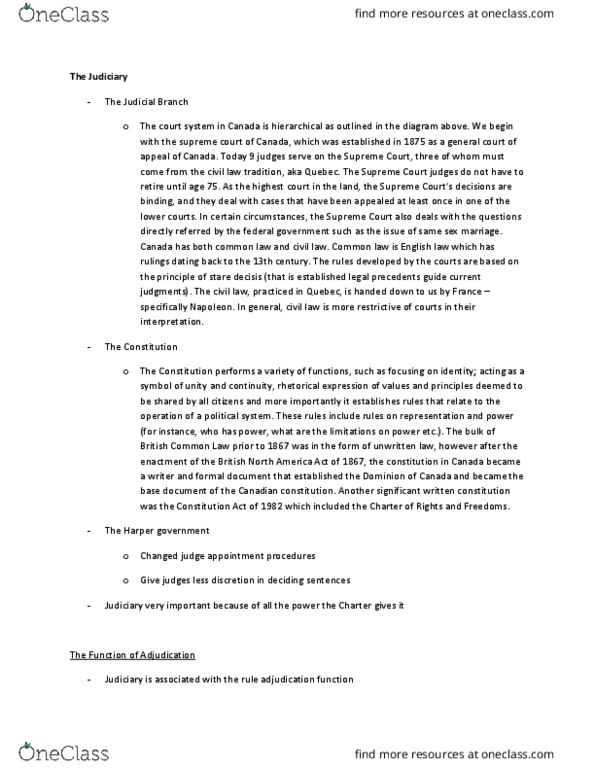 POLS 1400 Lecture Notes - Lecture 5: Saskatchewan Act, Patronage, Manitoba Act thumbnail