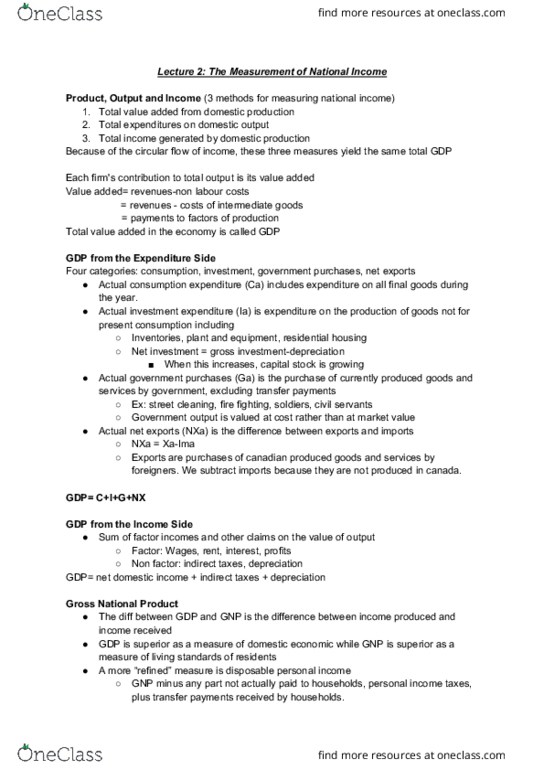 ECON 295 Lecture Notes - Lecture 2: Disposable And Discretionary Income, Black Market, Gdp Deflator thumbnail