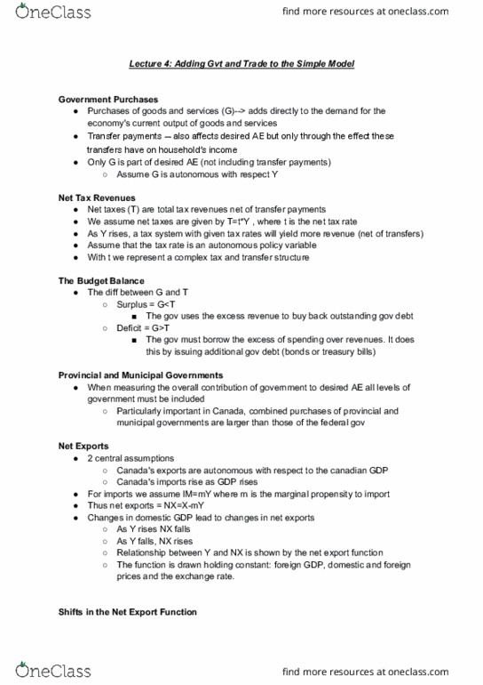 ECON 295 Lecture Notes - Lecture 4: Output Gap, Potential Output, Consumption Function thumbnail