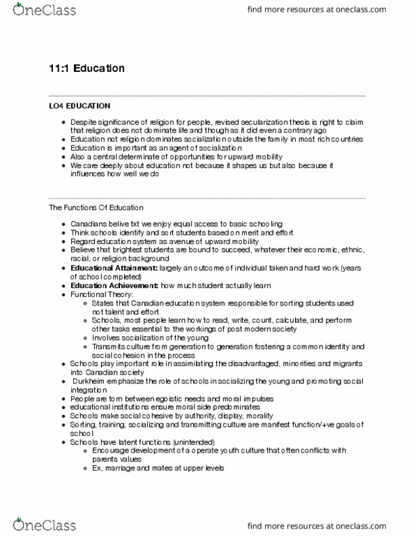 SOC100H5 Chapter Notes - Chapter 10: Conation, Cultural Capital, Economic Inequality thumbnail