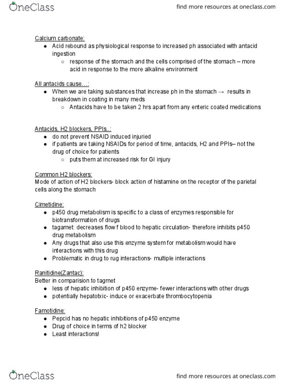 NURS 3100 Lecture Notes - Lecture 19: Malabsorption, Diazepam, Antiplatelet Drug thumbnail