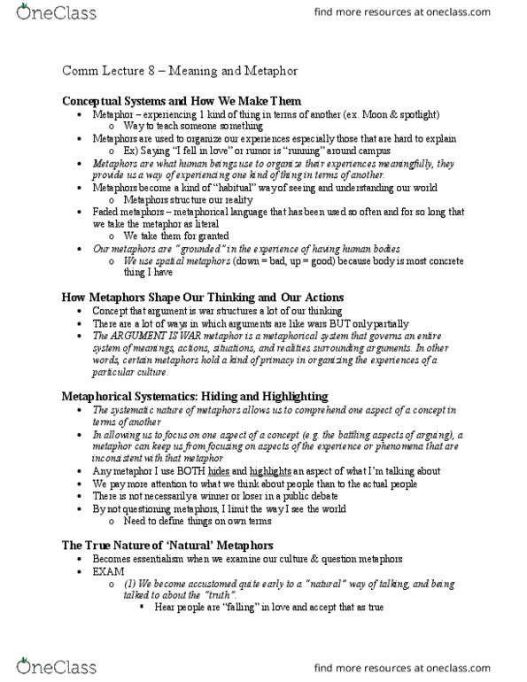 COMM256 Lecture Notes - Lecture 8: Conceptual System thumbnail