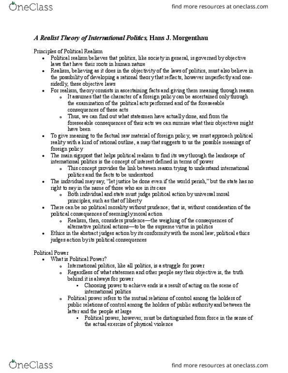 CAS IR 271 Chapter Notes - Chapter 3: Political Ethics thumbnail