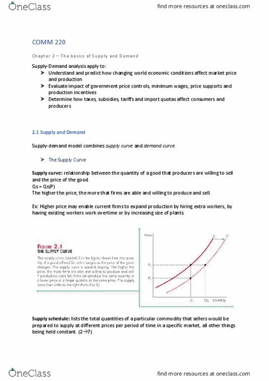 COMM 220 Lecture Notes - Lecture 2: Margarine, Arc Elasticity, Motor Oil thumbnail