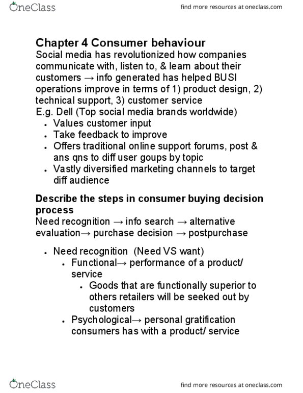 COMMERCE 2MA3 Lecture Notes - Lecture 4: Customer Satisfaction, Impulse Purchase, Consumer Behaviour thumbnail