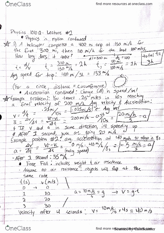 PHYS 1010Q Lecture 2: Physics Notes Lecture #2 thumbnail